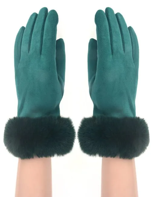 Classic Faux Fur Trim Gloves