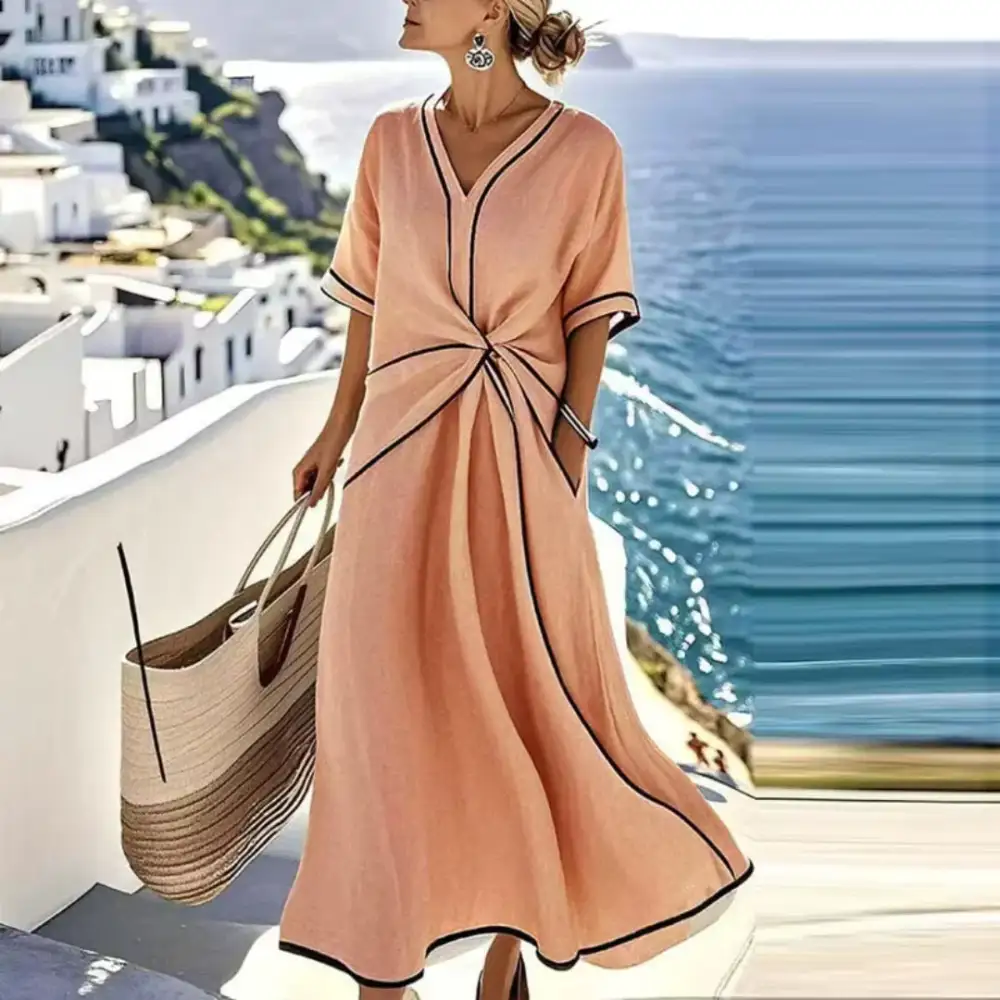  Flowy Wrap Midi Dress