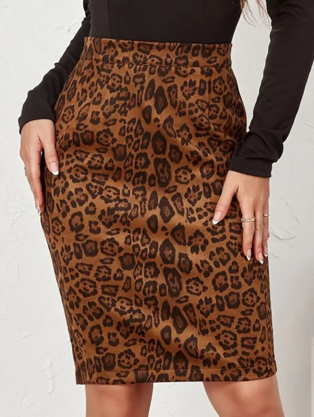 Leopard Print Midi Skirt