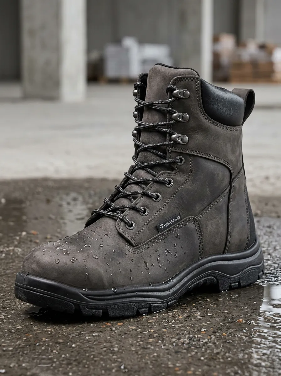 Unisex Outdoor Industrial Waterproof Leather Work Boots