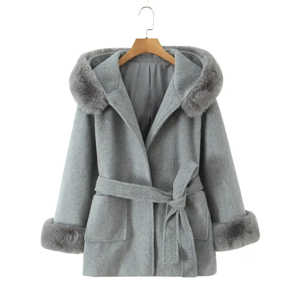 Relaxed Hooded Wool-Blend Relaxed Outerwear Coat