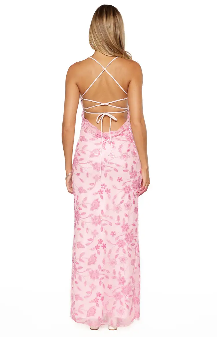 V Neck Backless Cowl Maxi Dress