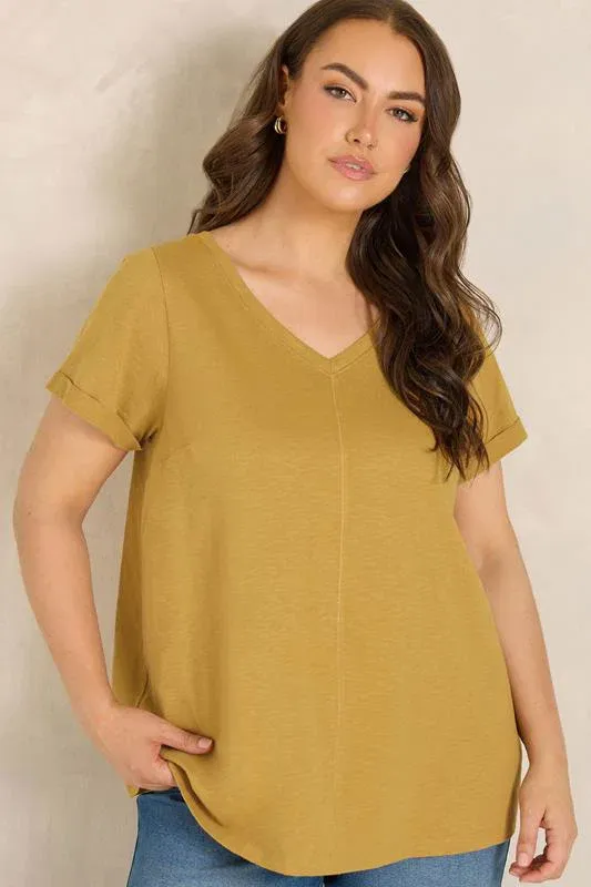 Gold Cotton T-Shirt