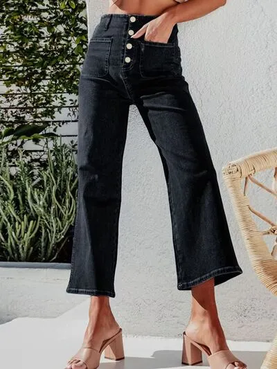 Button Pocketed Denim Jeans
