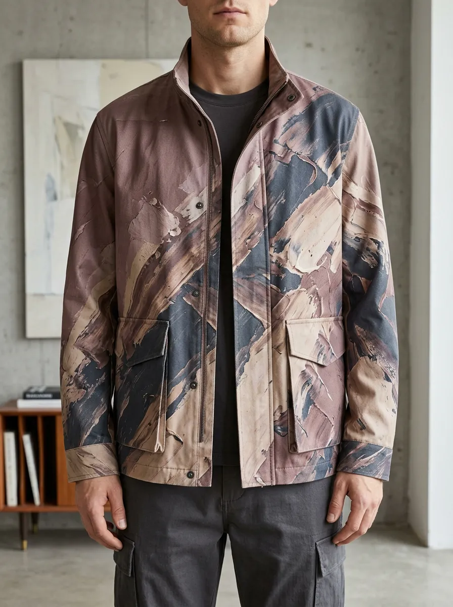 Men's Abstract Brushstroke Rugged Escape Jacket