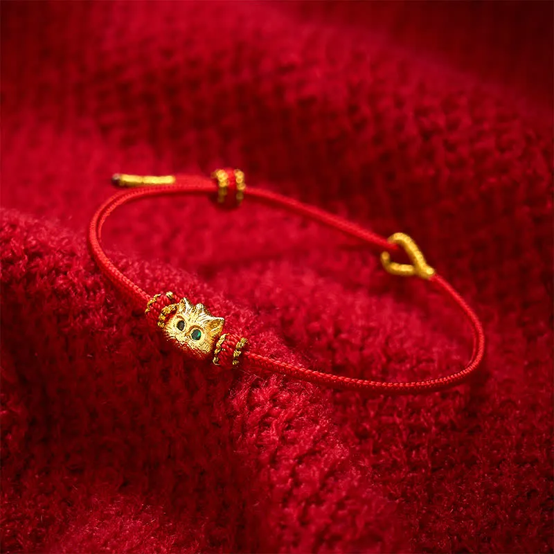Hand Woven String Cute Cat Bracelet