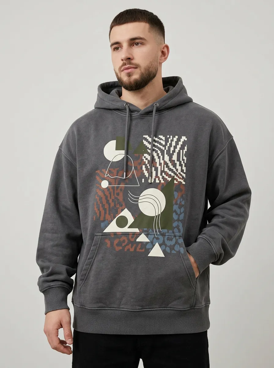 Unisex Abstract Geometric Pattern Hoodie