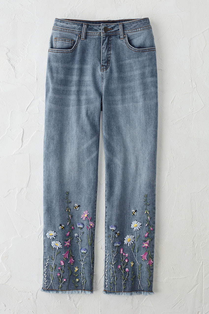 Meadowbrook Embroidered Cropped Jeans