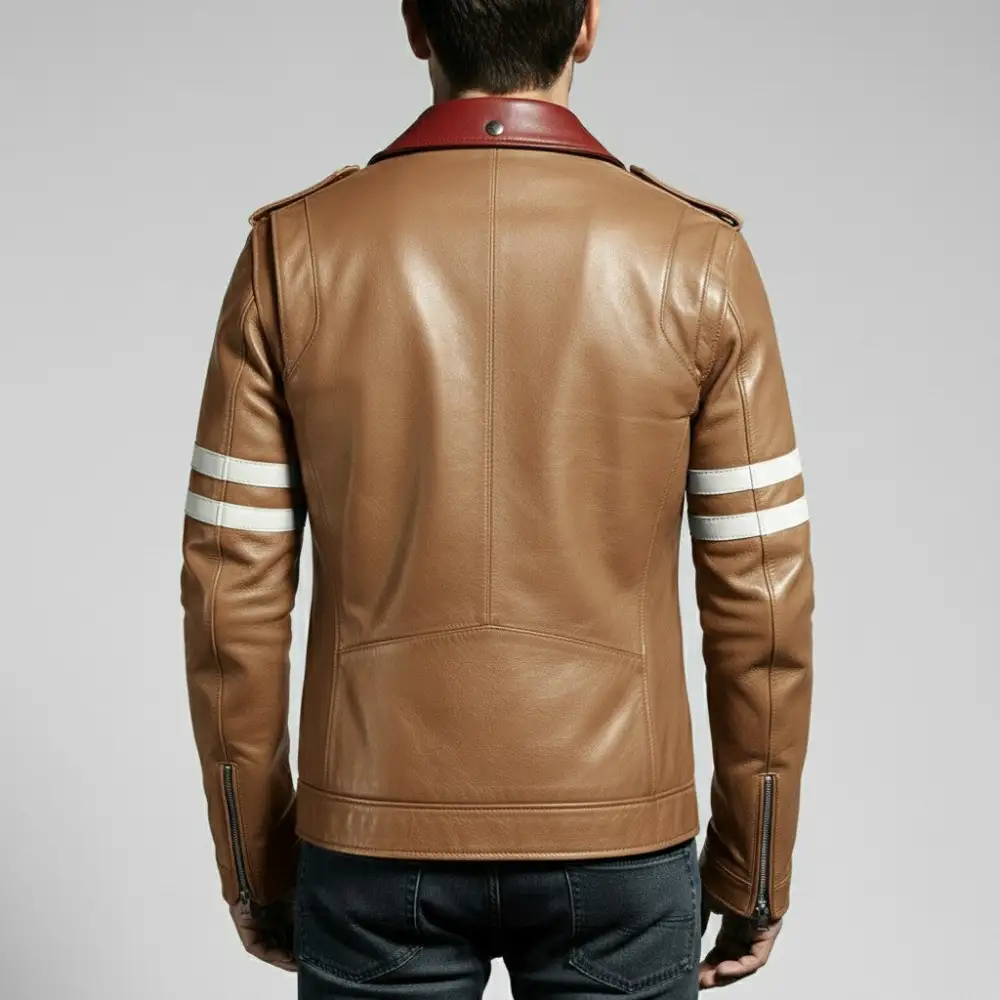 Leather Biker Embroidered Jacket