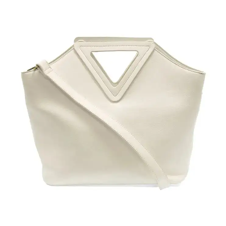 Modern Faux Leather Zip Pocket Tote Bag