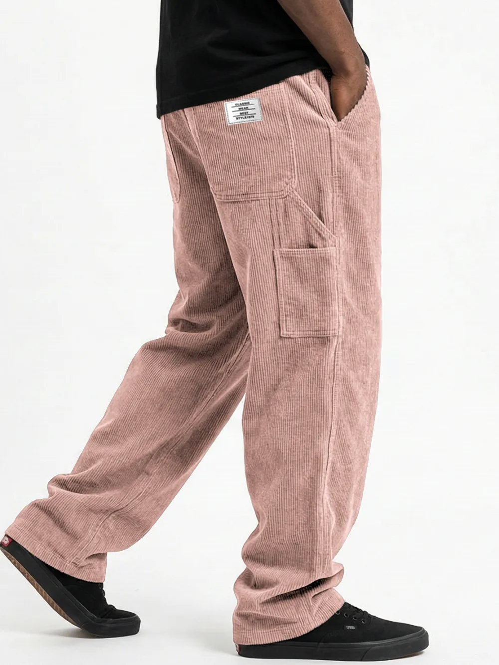 Layered Corduroy Pocket Pants