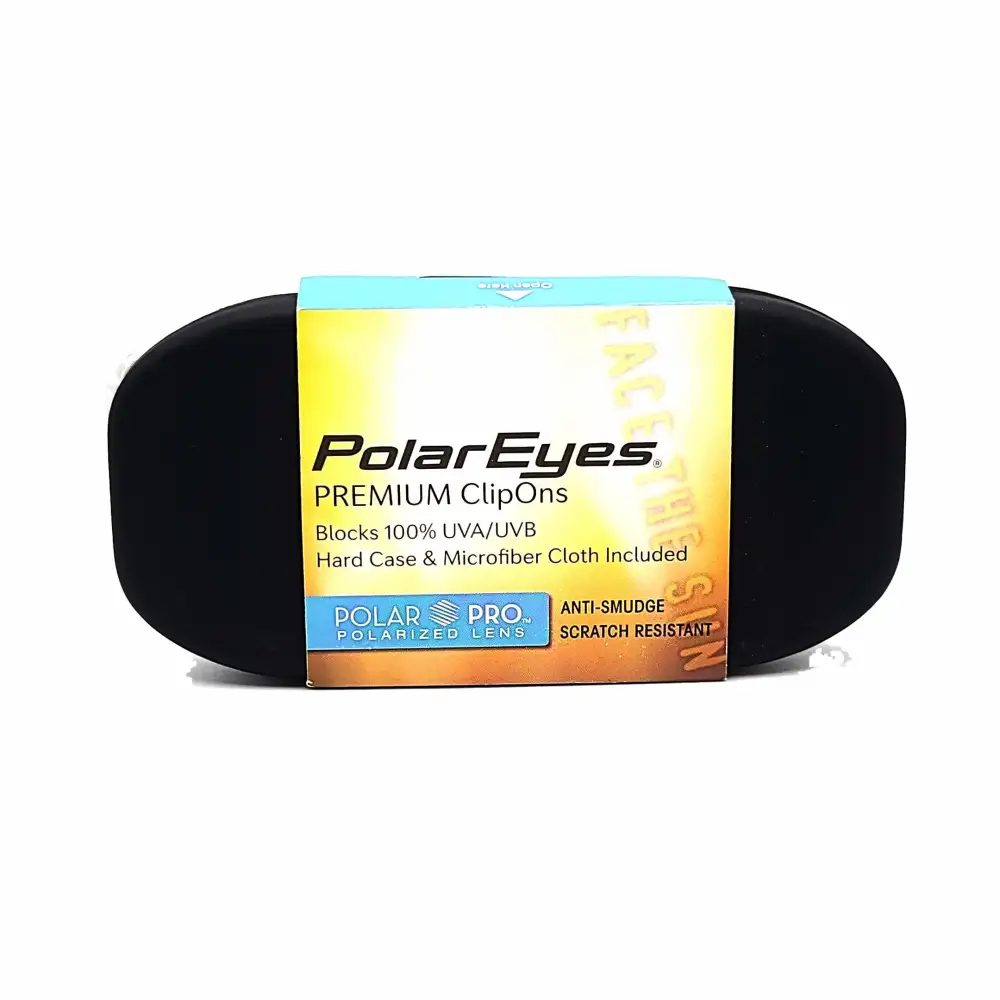 Amber Lens 52mm Rectangular Polarized Clip-On Sunglasses for Plastic Frames