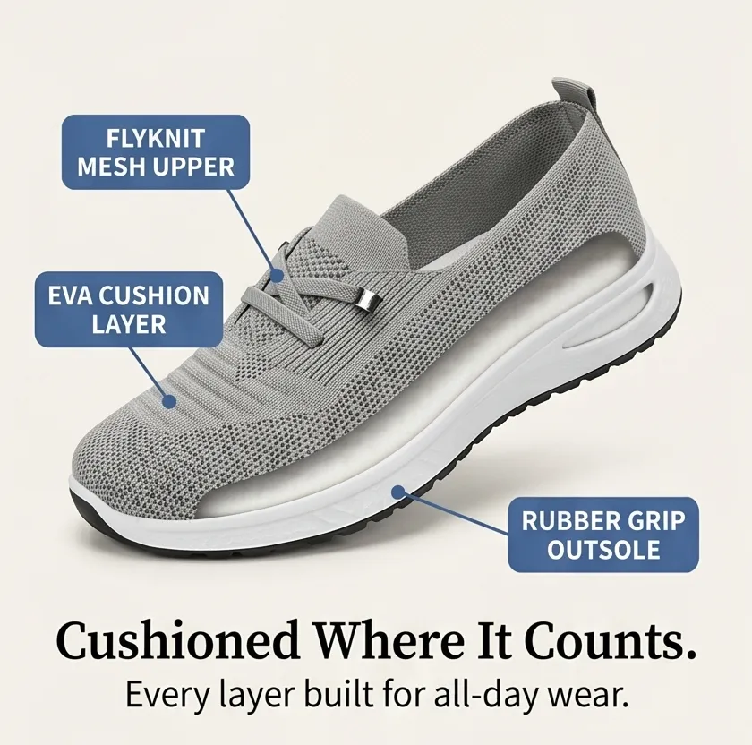 Lightweight Mesh Slip On Sneakers
