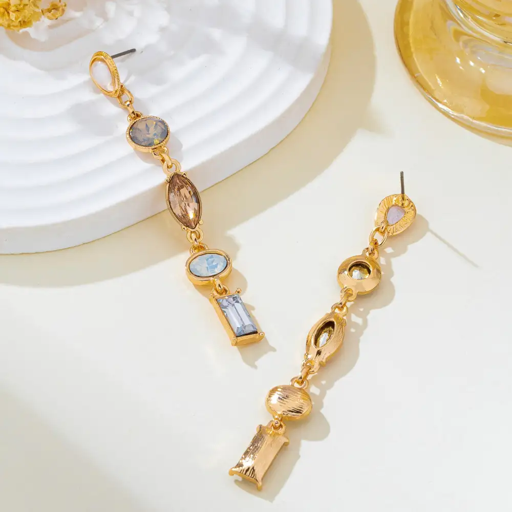 Multi Shape Gemstone Linear Drop