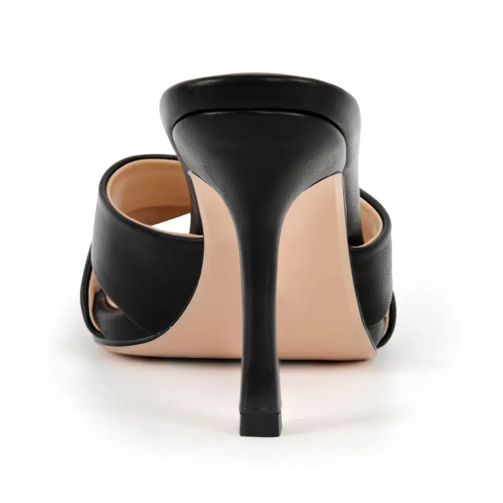 Square Toe Cross Band Mule Sandals