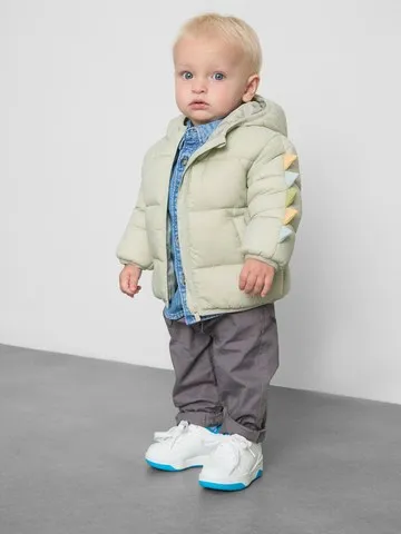 0-18mths | Zip-Up Hooded Newborn Puffer Jacket