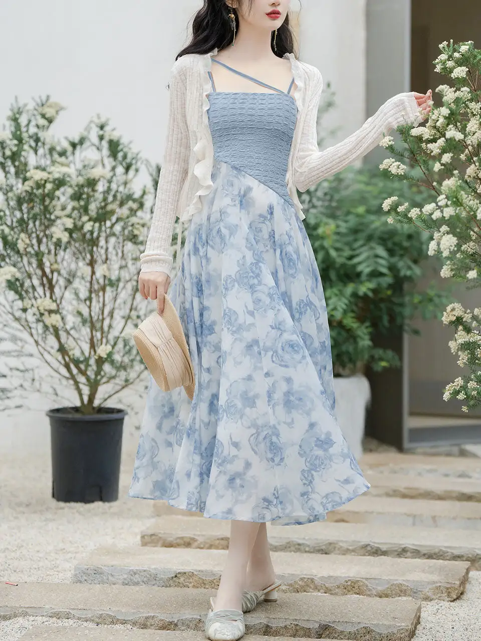 Layered Spaghetti Strap Maxi Dress