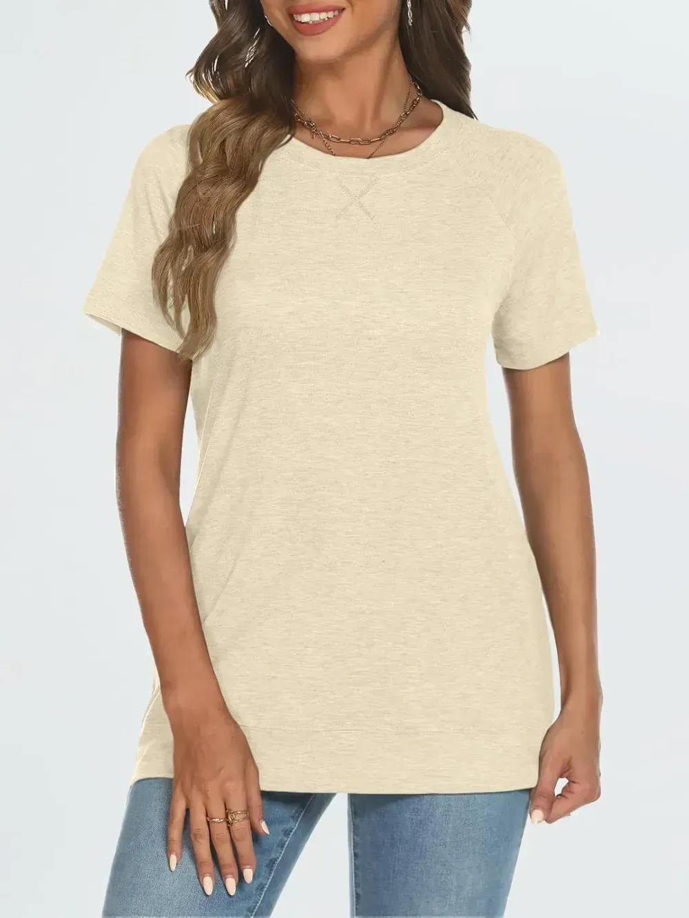 AUTOMET T Shirts Short Sleeve Crewneck Tees for Women Trendy Lightweight Soft Casual Summer Tops Clothes 2024