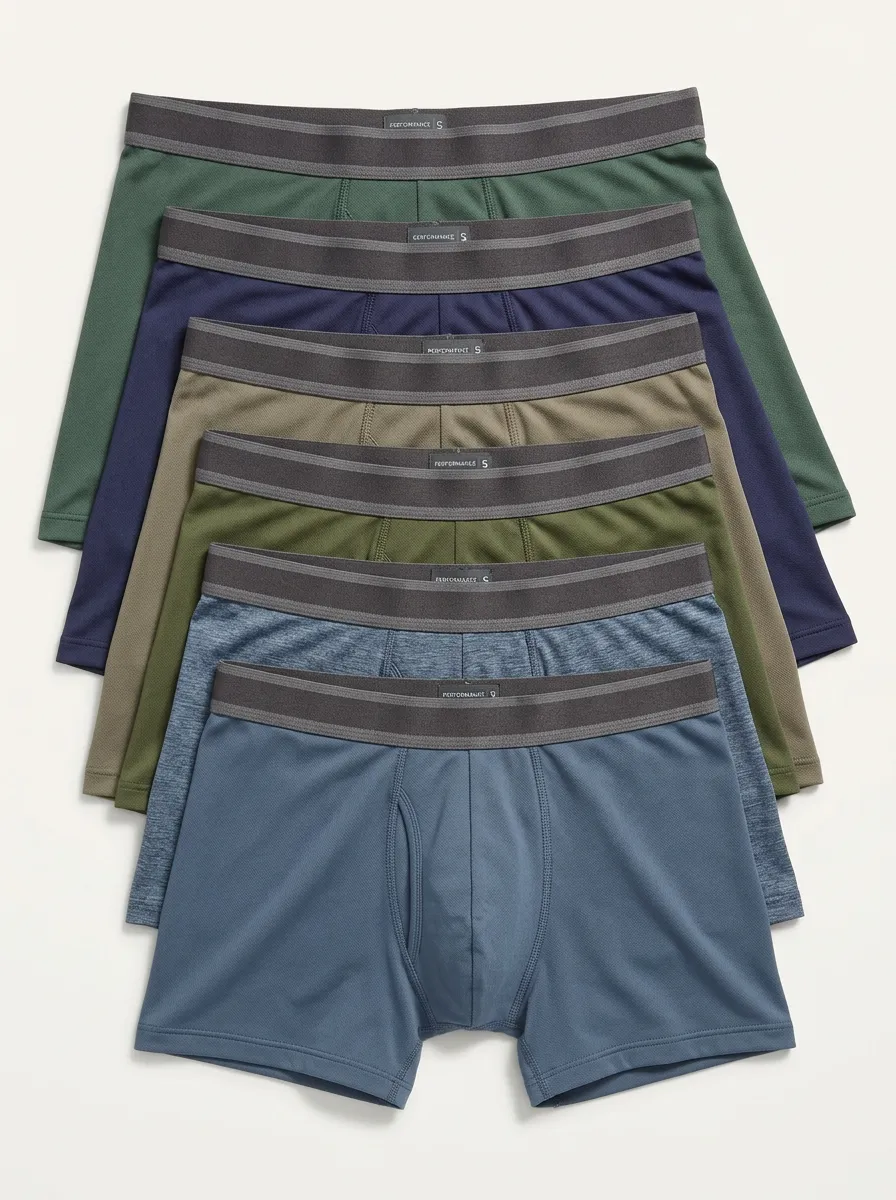 Men's Performance Solid Heather 6-Pack Boxer Briefs