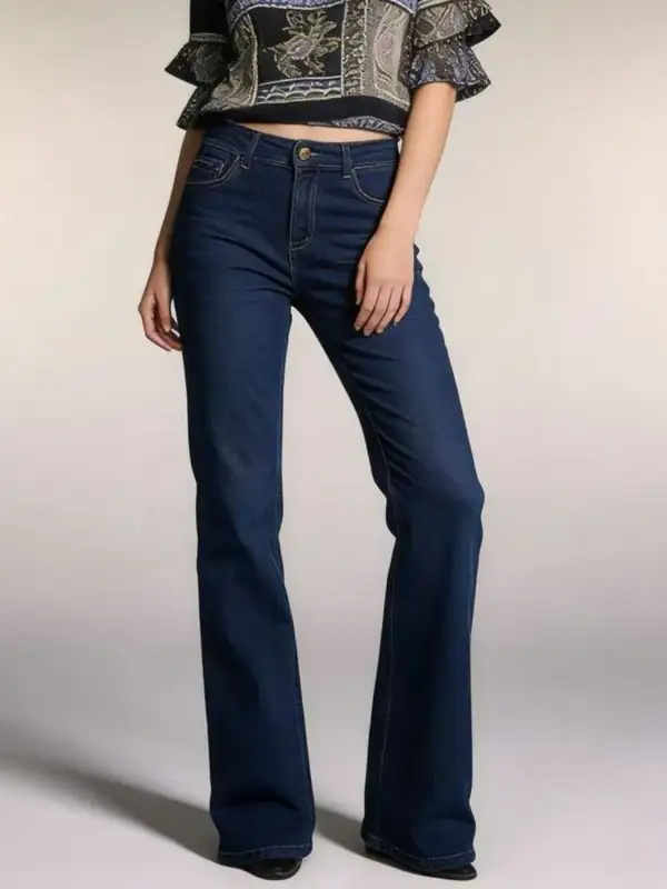 Classic High-Waisted Bootcut Jeans
