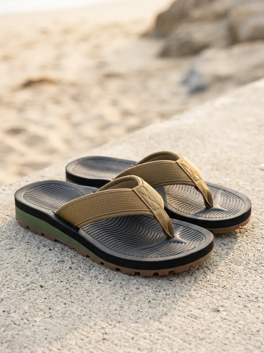 Textured-Strap Adventure Men's Casual Flip Flops