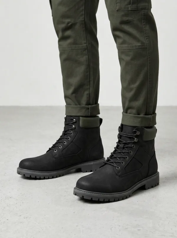 Unisex Collar Print Work Boots