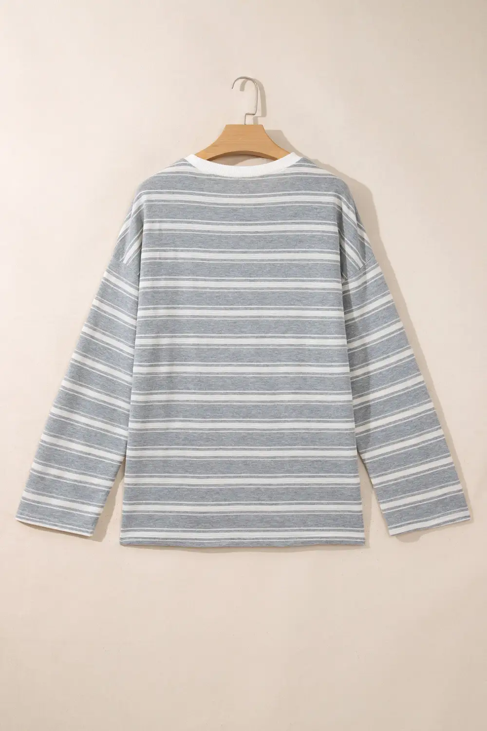 Women's Striped Round Neck Long Sleeve Tunic Top
