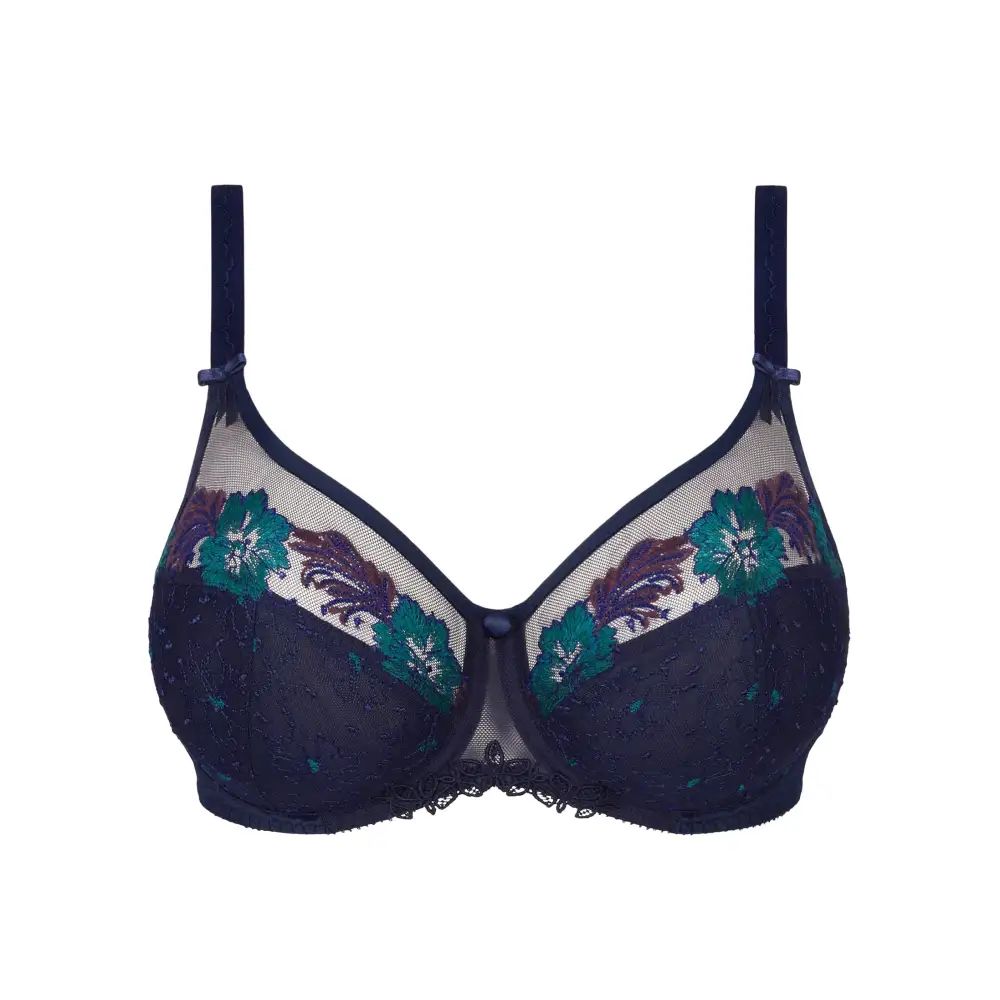 Women's Full Coverage Underwire Three-Part Cup Lined Cup Leotard Back Floral Lace Guipure Lace Embroidery Bra
