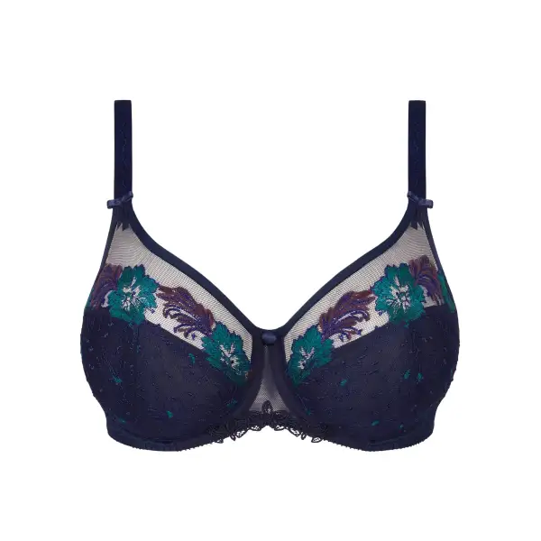 Women's Full Coverage Underwire Three-Part Cup Lined Cup Leotard Back Floral Lace Guipure Lace Embroidery Bra