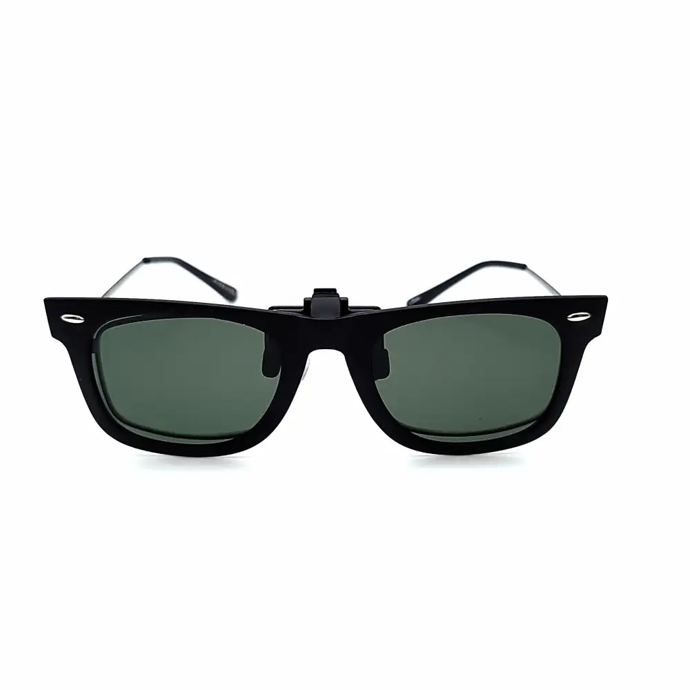 60mm Wayfarer Polarized Full-Frame Clip-On Sunglasses