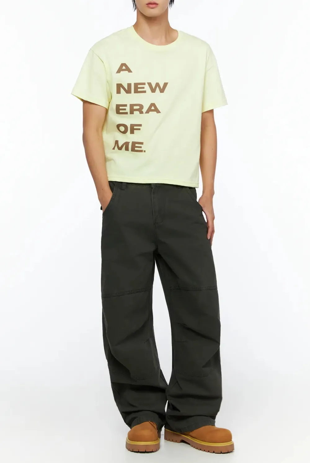 Men's Graphic Semi-Crop T-Shirt