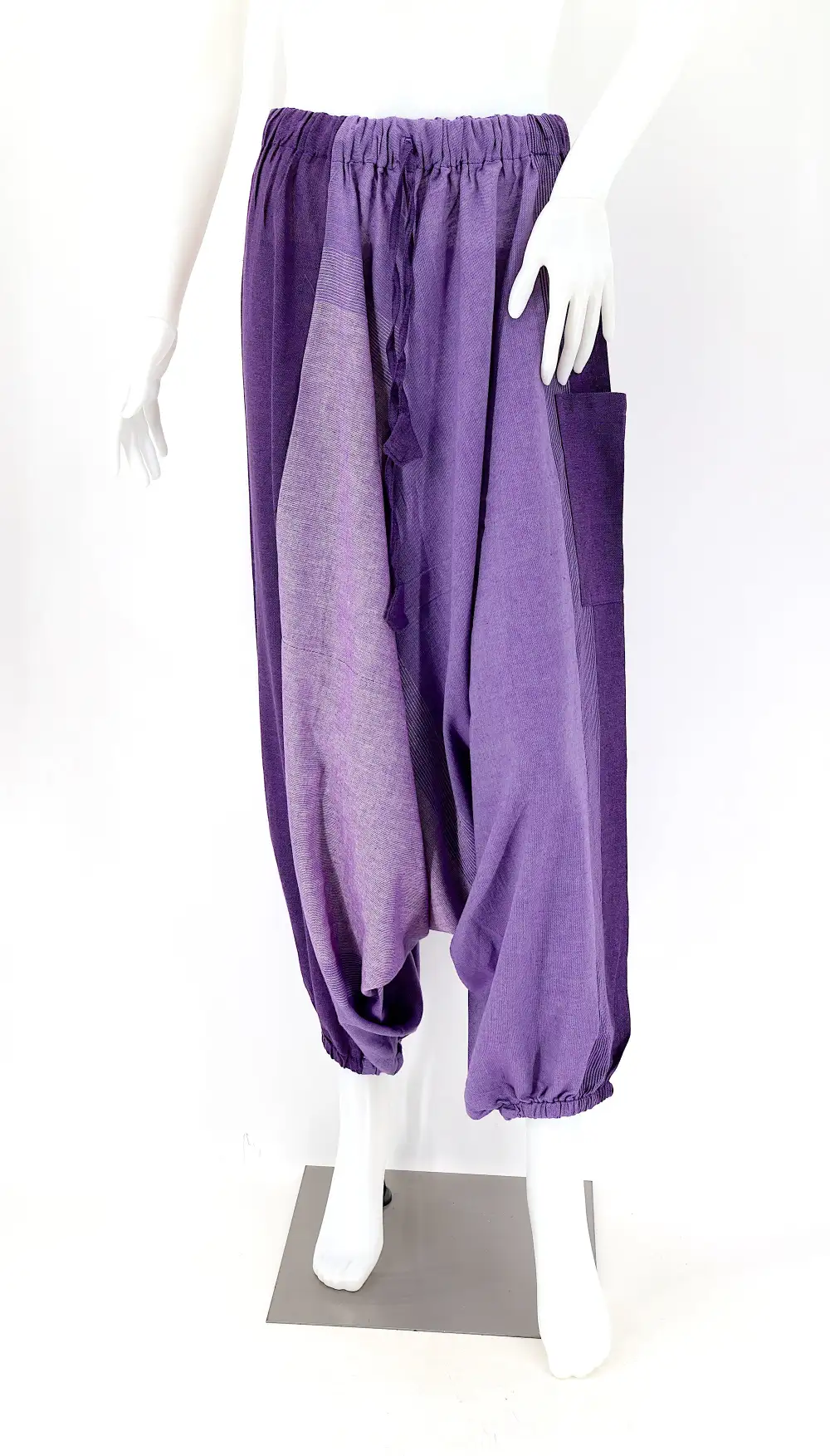 Women's Textured Harem Patchwork Drawstring Pants