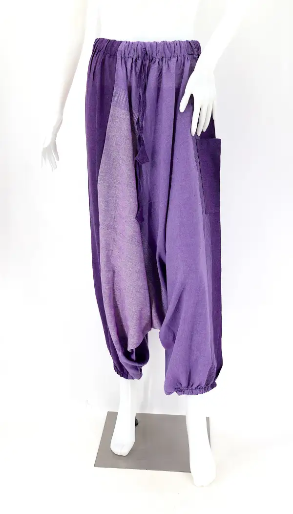 Women's Textured Harem Patchwork Drawstring Pants