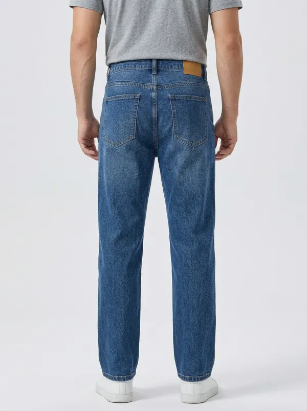Men's Geometric A3 Pattern Printed Straight Jeans
