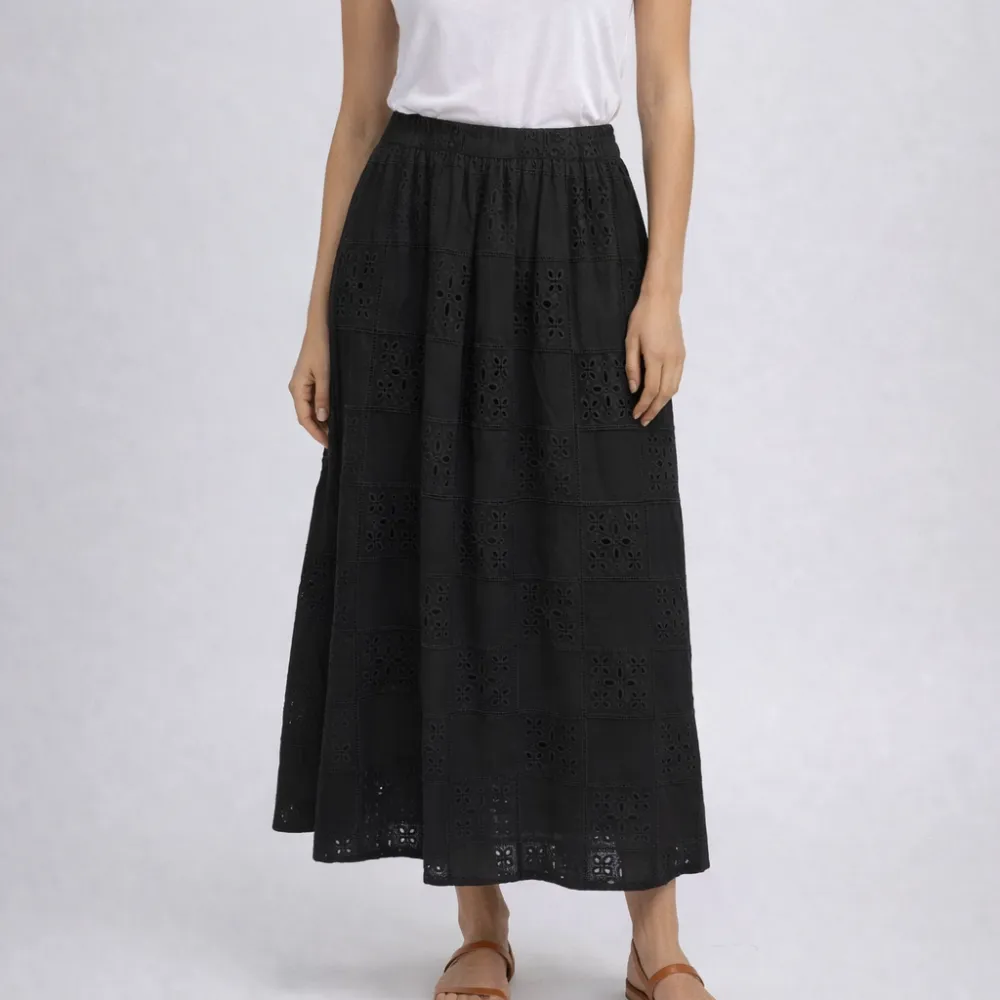 Gathered Cotton Maxi Skirt
