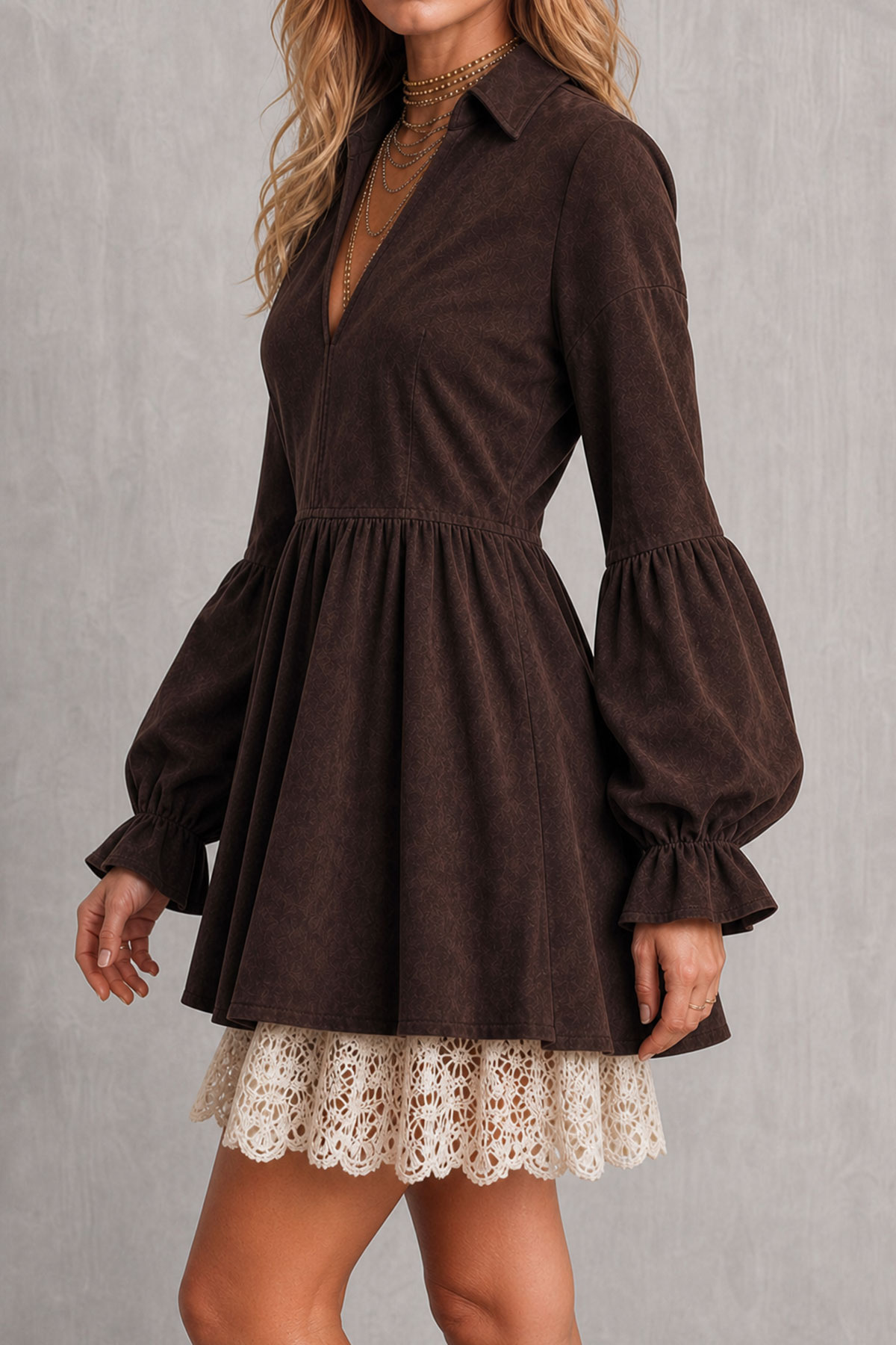 Modern Lace Mini Dress