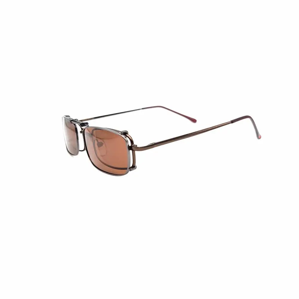 50mm Rectangular Polarized Clip-On Sunglasses with Hard Case