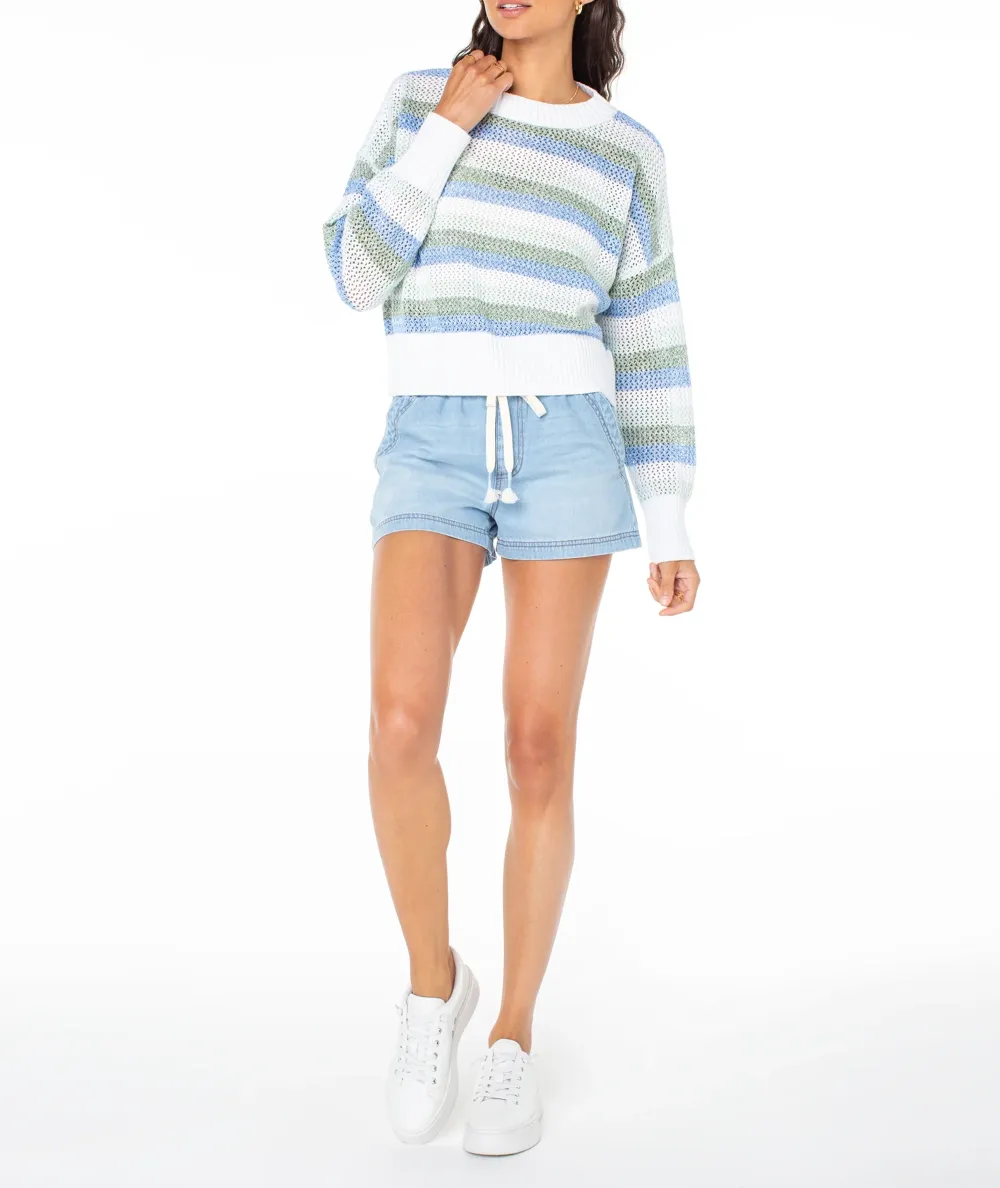 Blue Striped Basic Sweater