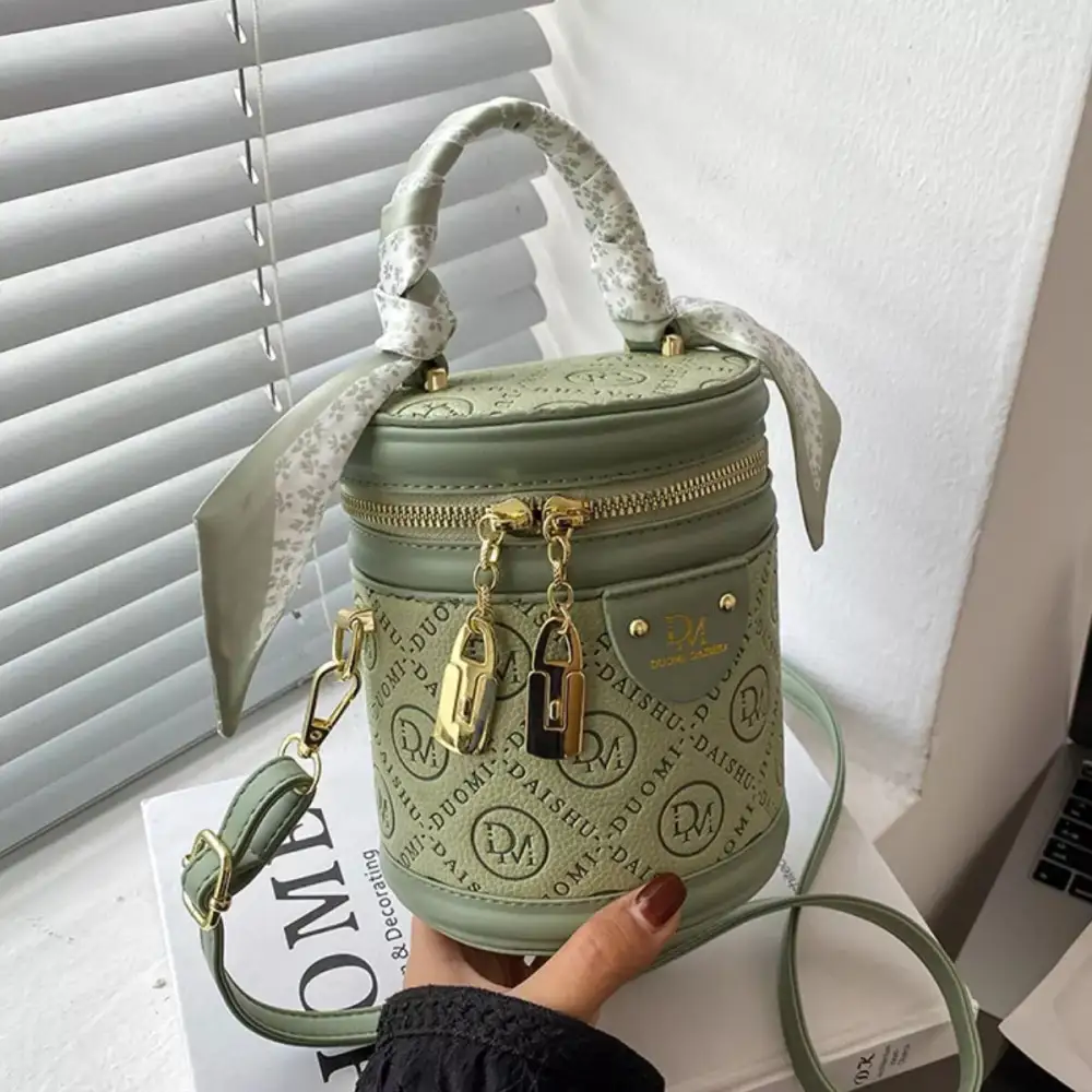 Letter Adjustable Strap Bucket Bag