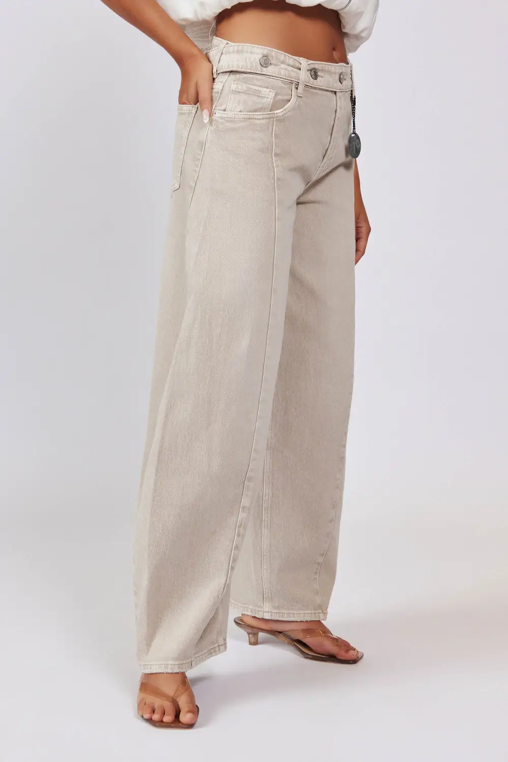 Strap Detail Stitch Detail Button Detail Jeans