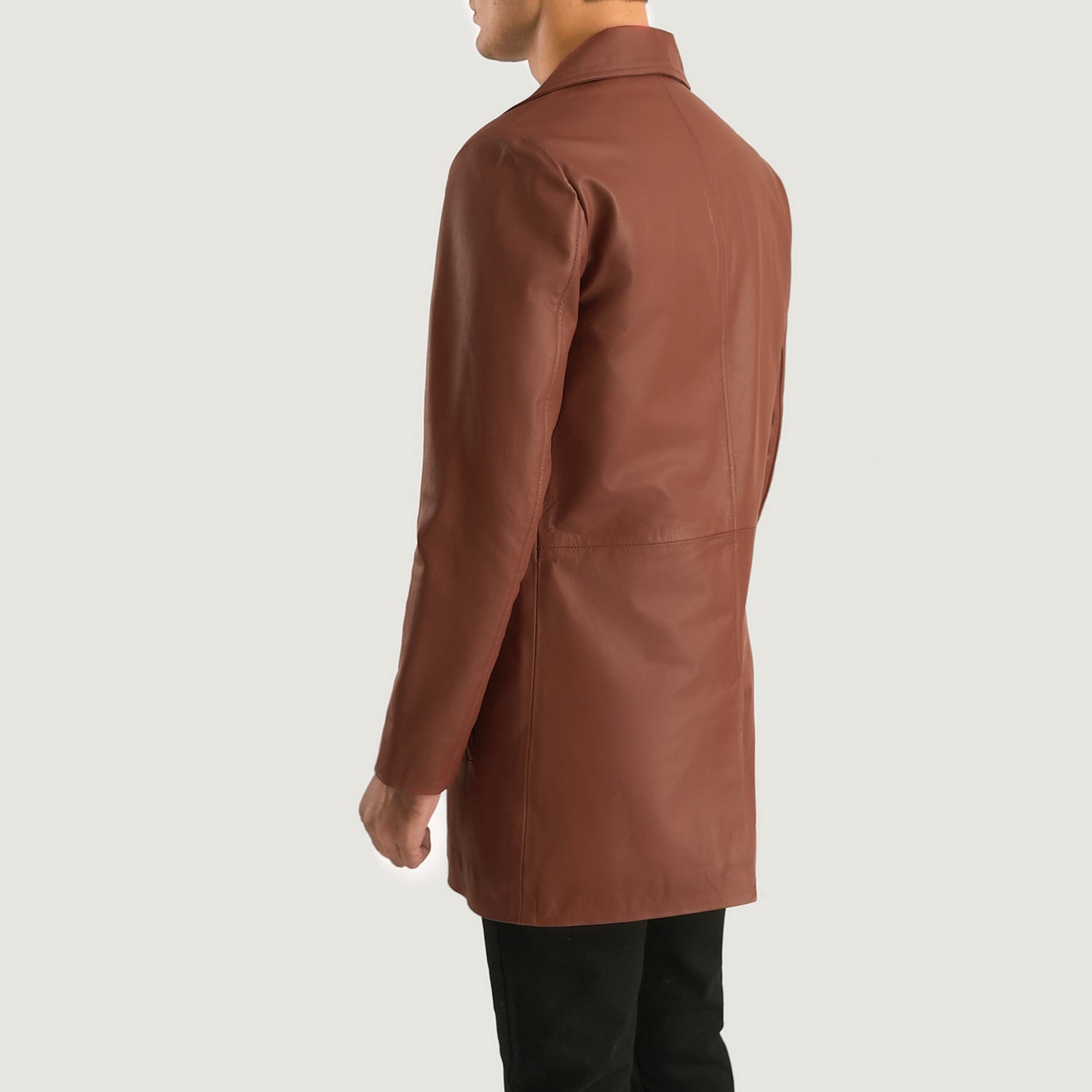 Men's Clean Line Leather Coat