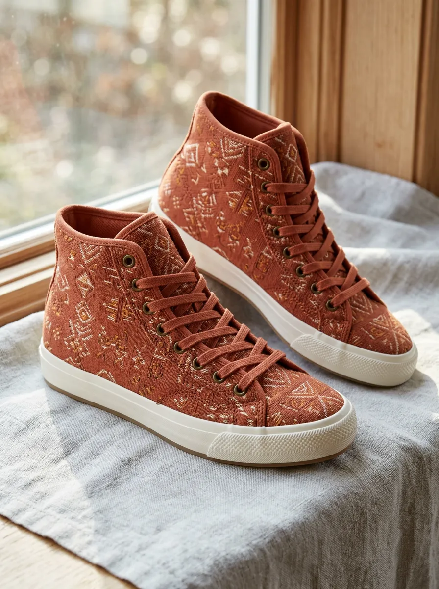 Women's Boho Tribal Pattern Everyday High-Top Skate Shoes