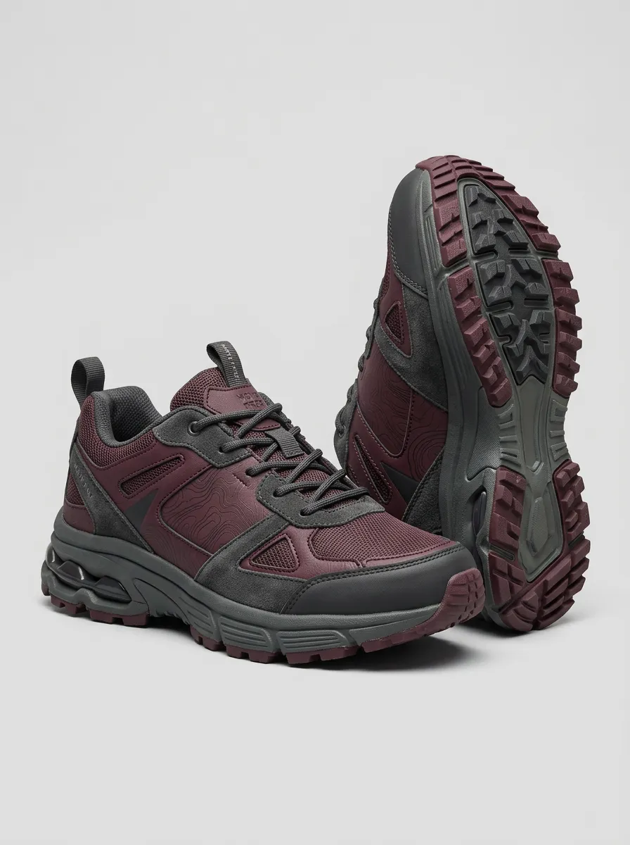 Trail-Inspired Style Hiking-Inspired Topographic Casual Sneakers