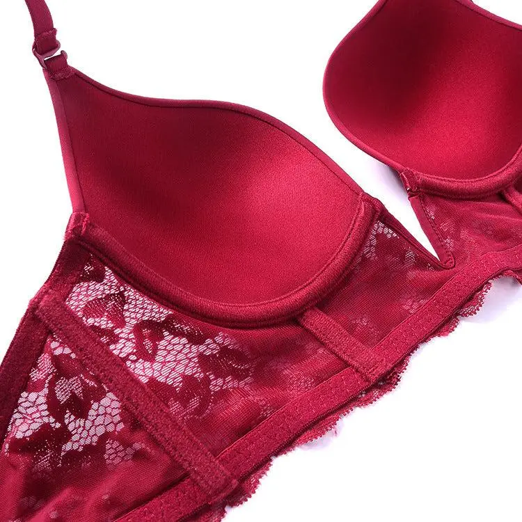 Lace Shaping Bra with Extended V-Neckline