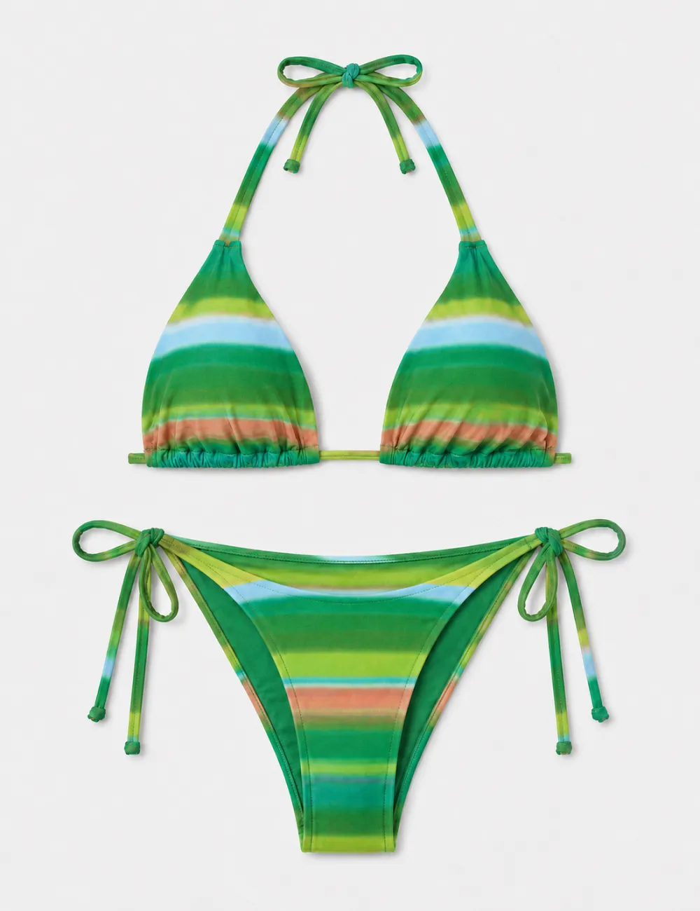 Sunset Halter Triangle Piece Bikini Set