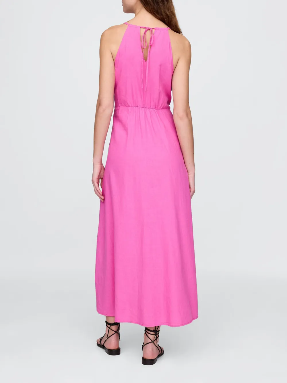 Deep V-Neck Slit Dress