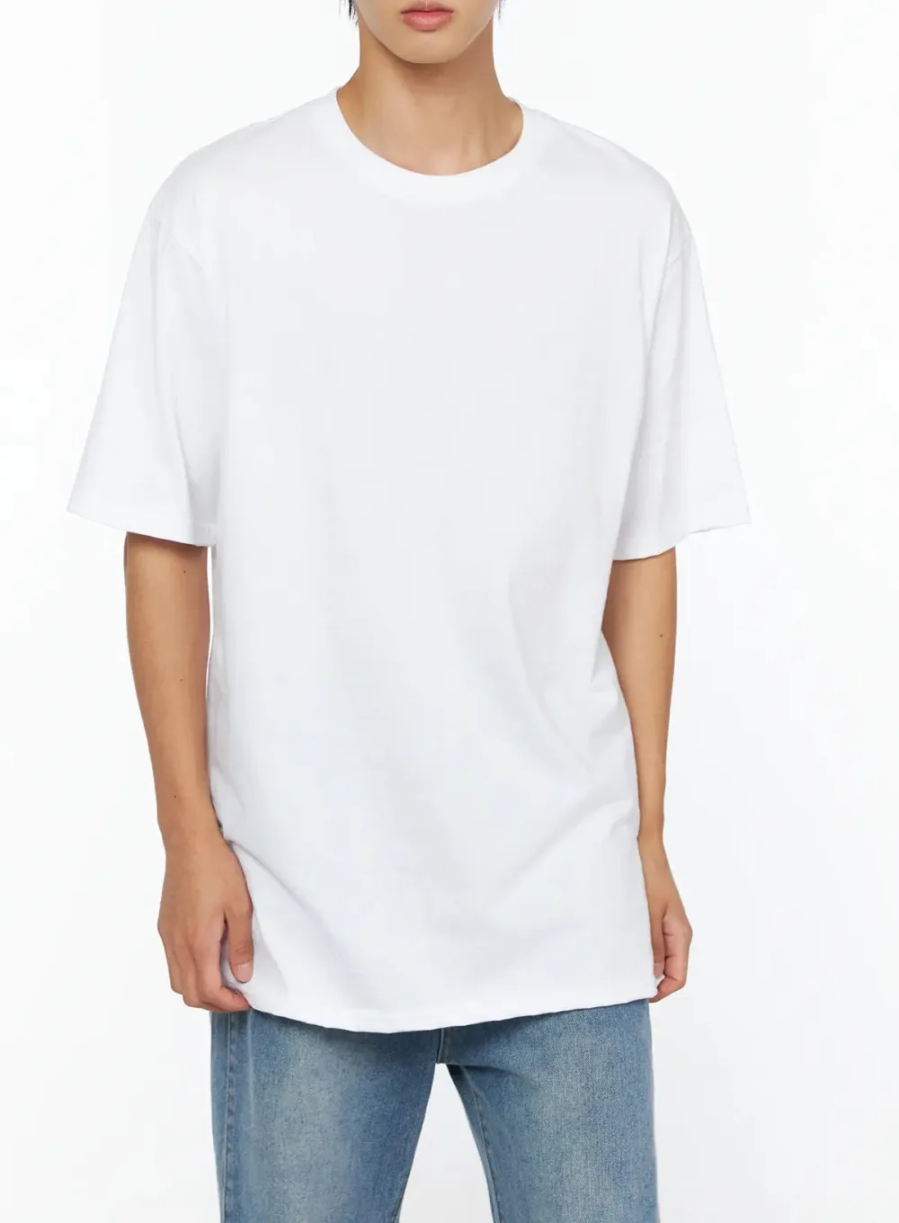 Men's Crew-Neck Oversized Slit Tee