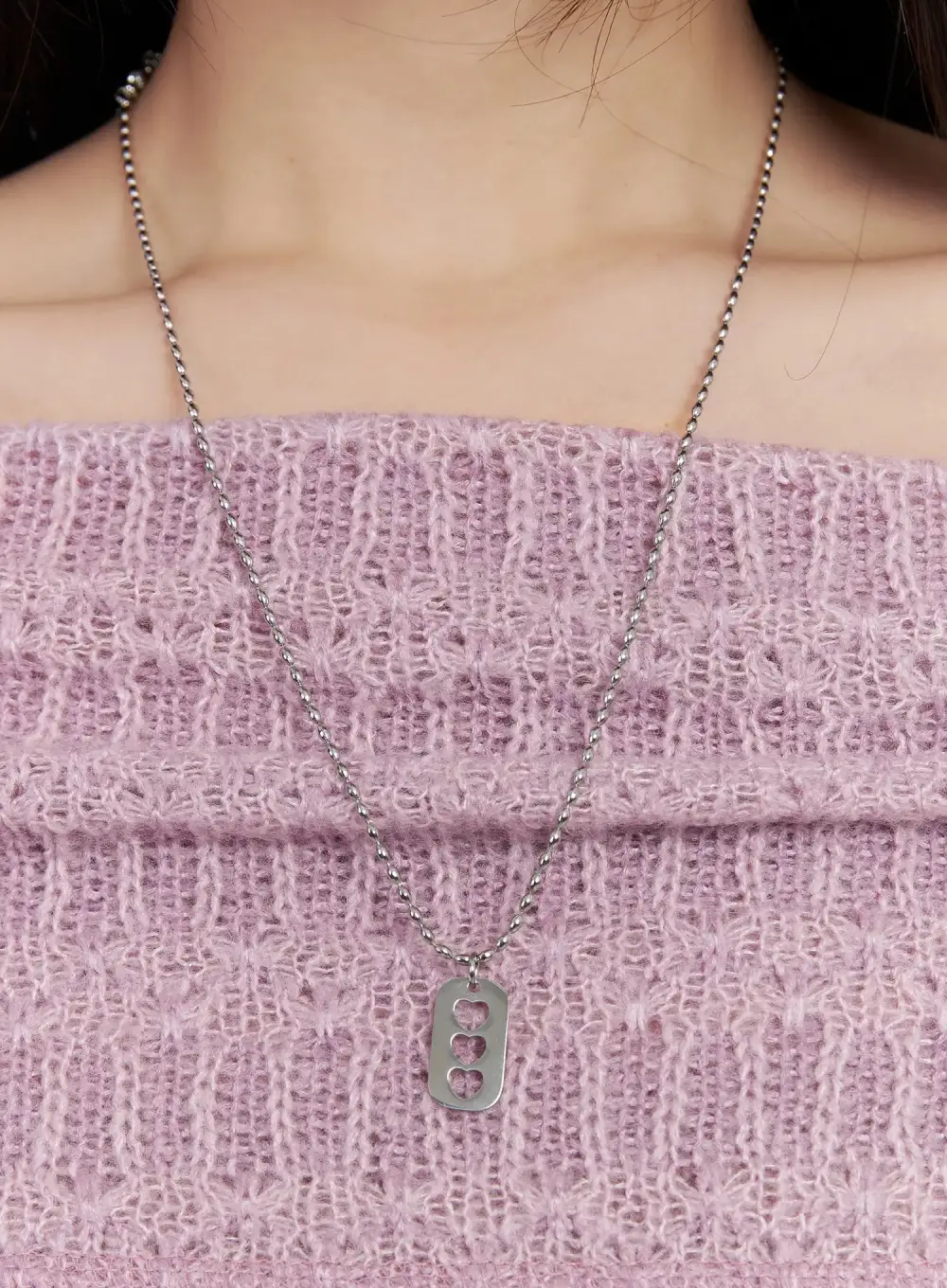 Heart Cutout Tag Necklace