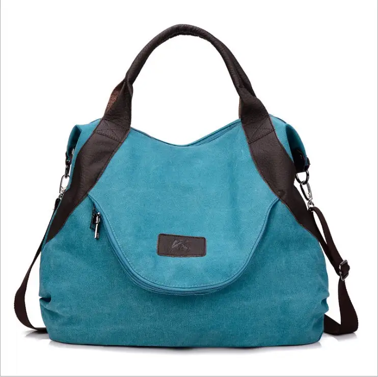 High-End Canvas Commuter Handbag Medium Large Capacity