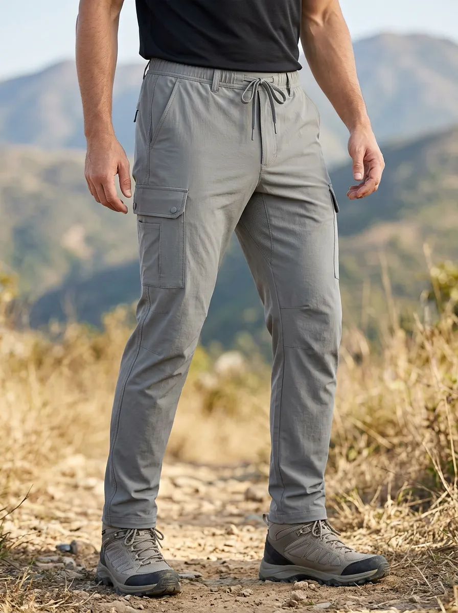 Men's Multi-Pocket Quick-Dry Tapered-Leg Cargo Pants